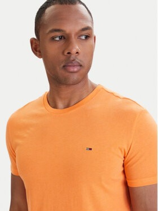 Tommy Jeans T-Shirt DM0DM20363 Pomarańczowy Slim Fit