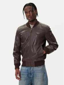 Aeronautica Militare Kurtka skórzana 252PN0958UPL00305 Brązowy Regular Fit
