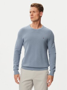 Tommy Hilfiger Sweter Essential MW0MW36347 Błękitny Regular Fit