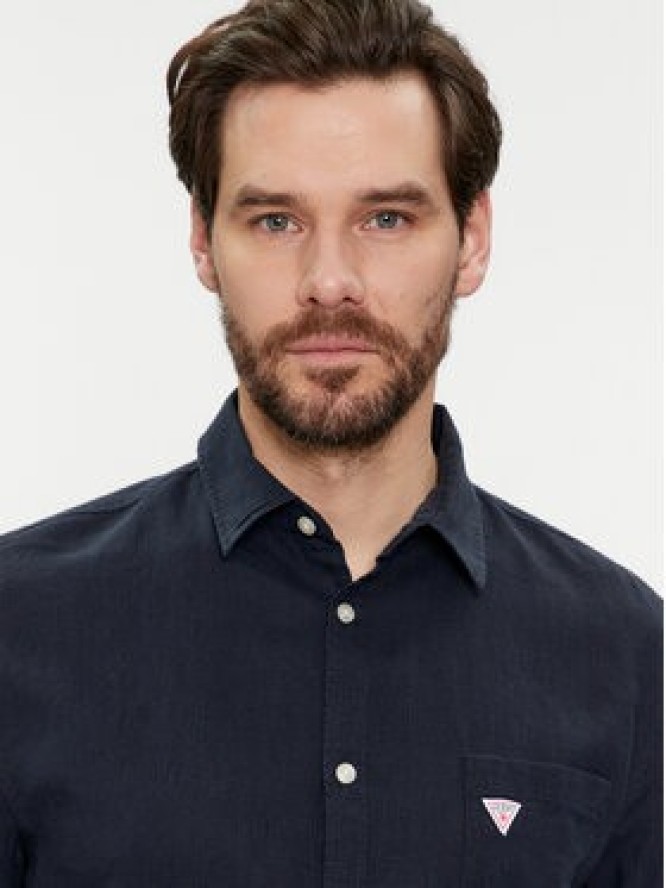 Guess Koszula F4GH00 WG3L0 Granatowy Regular Fit