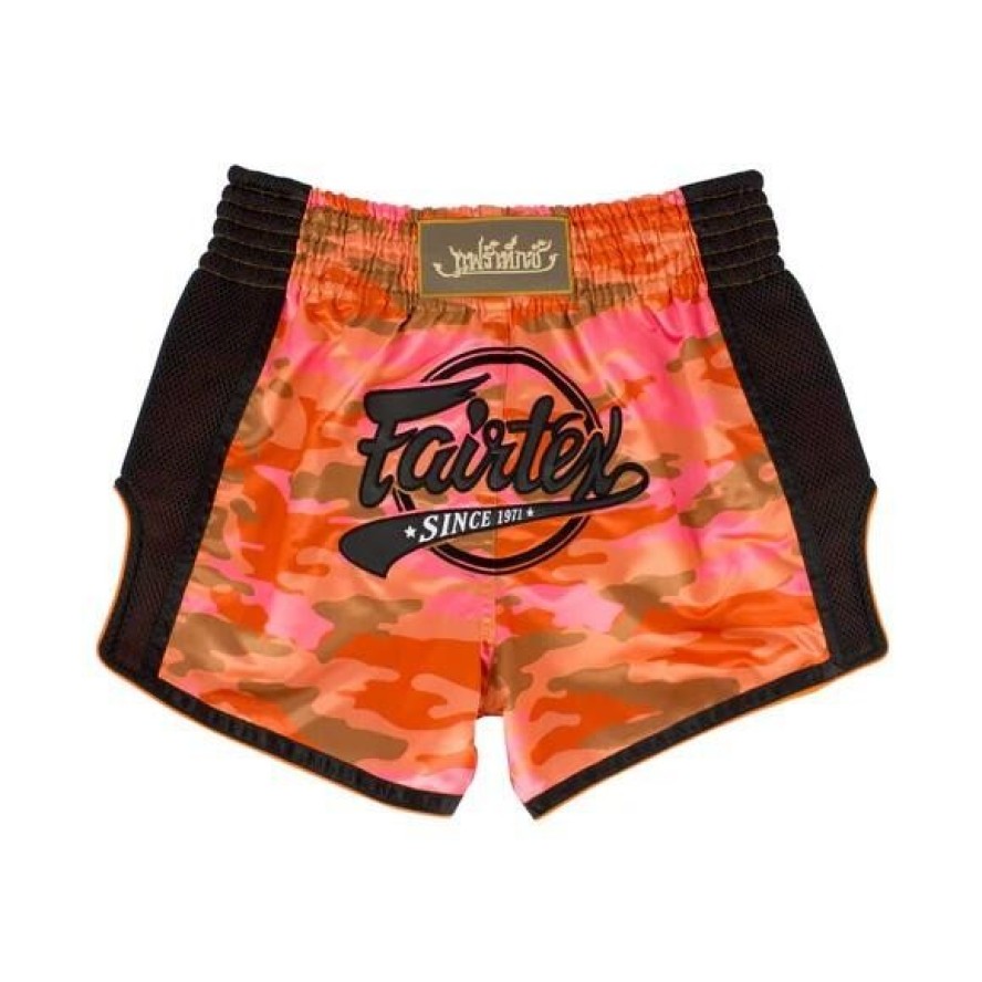 Spodenki Muay Thai Camo Fairtex BS1711 Pomarańczowe/Czarne L