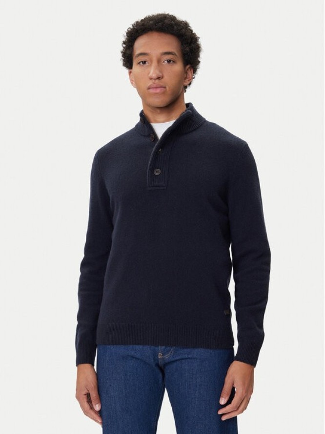 Barbour Sweter Patch Half Zip MKN0585NY91 Granatowy Regular Fit