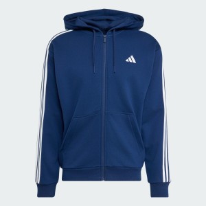 Bluza z kapturem z suwakiem na całej długości Essentials 3-Stripes French Terry