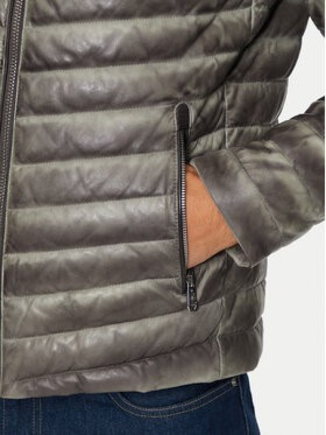 Milestone Kurtka skórzana Malik 431013 60215 Szary Regular Fit