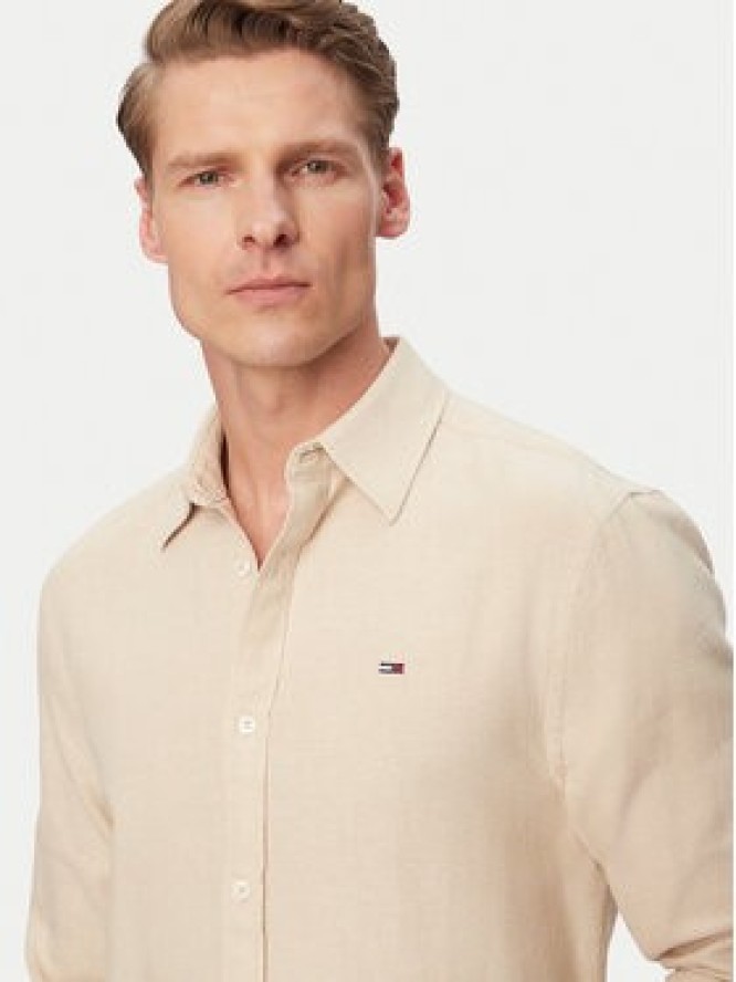 Tommy Jeans Koszula DM0DM22761 Beżowy jasny Regular Fit