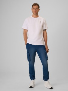 4F Spodnie casual cargo męskie - denim M