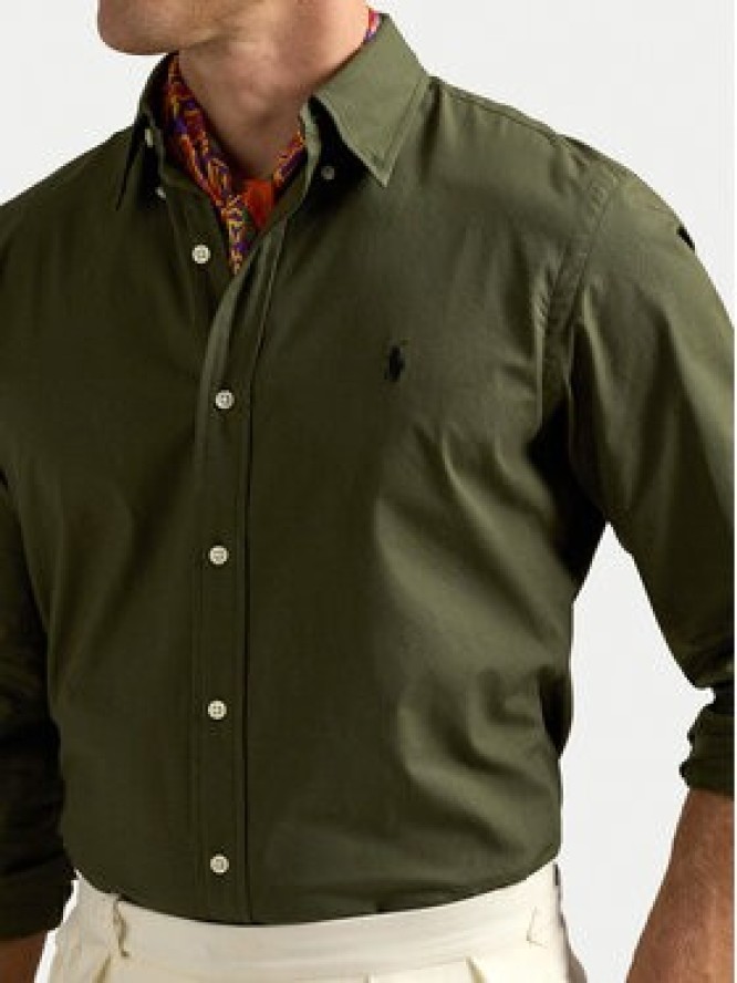 Polo Ralph Lauren Koszula 710929348006 Zielony Slim Fit