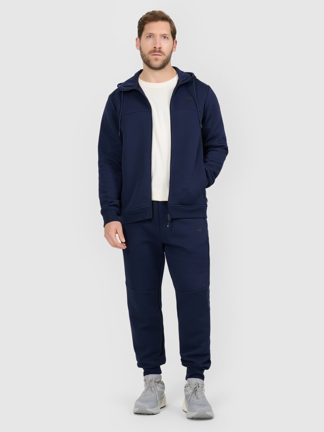 4F Bluza dresowa rozpinana z kapturem męska - granatowa L