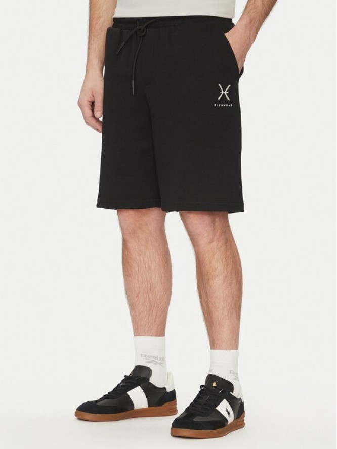 Richmond X Szorty sportowe UMP25276BE Czarny Regular Fit