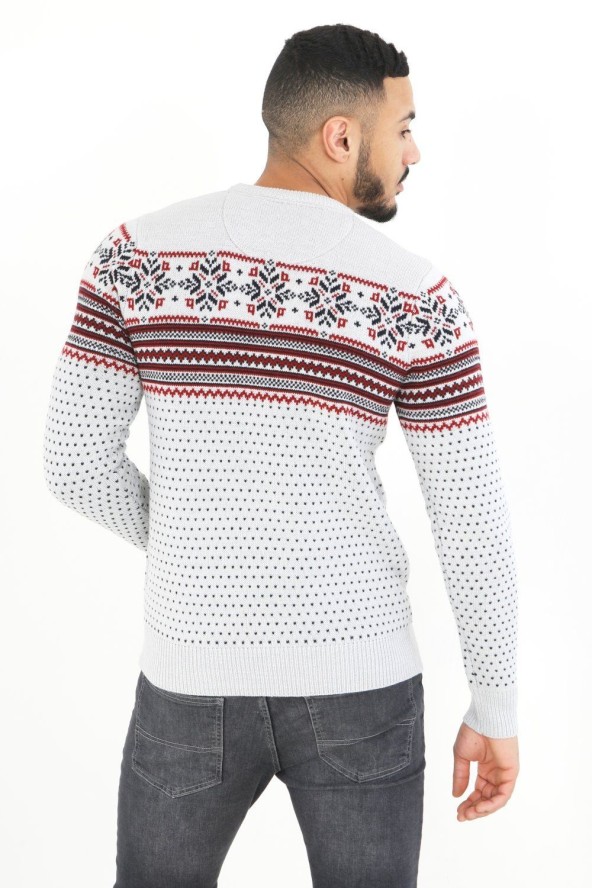 Jasny, Świąteczy Sweter z Norweskim Wzorem - Brave Soul