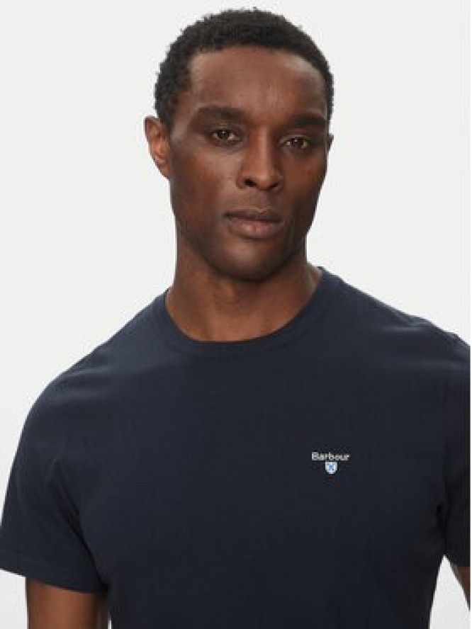 Barbour T-Shirt Tartan MTS0670NY31 Granatowy Tailored Fit