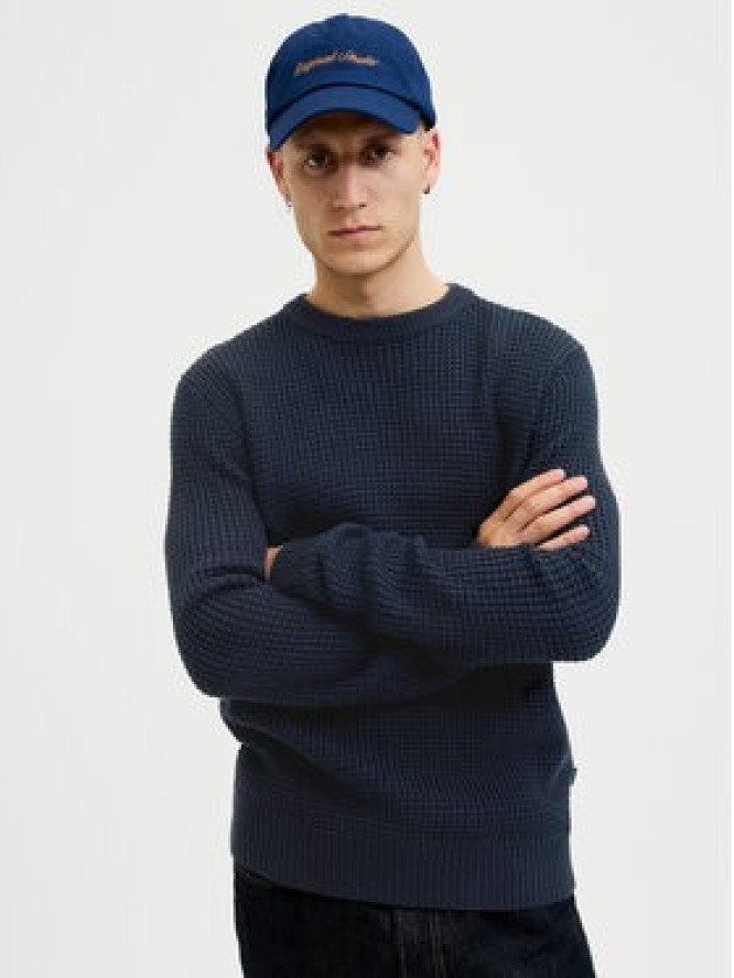 Jack & Jones Sweter Global 12287594 Granatowy Regular Fit