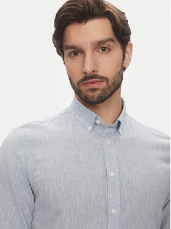 Lindbergh Koszula 30-203344B Błękitny Relaxed Fit