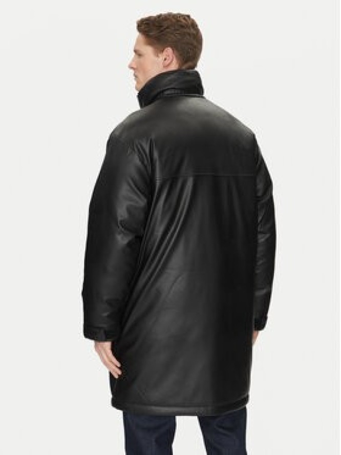 HUGO Kurtka z imitacji skóry Misian2441 50522494 Czarny Relaxed Fit