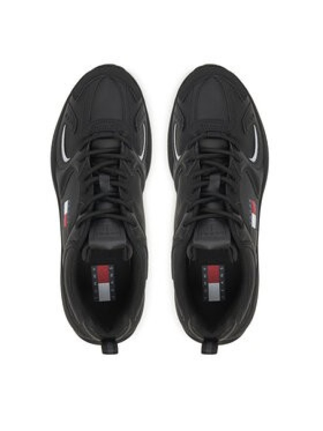Tommy Jeans Sneakersy Tjm Runner Leather EM0EM01621 Czarny
