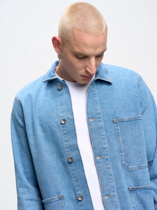 Kurtka męska jeansowa niebieska Bill 214