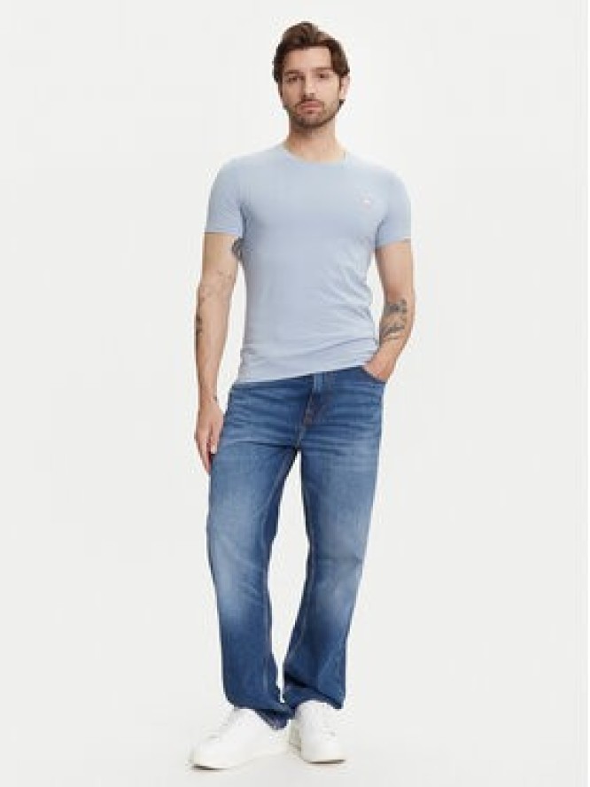 Guess T-Shirt M2YI24 J1314 Błękitny Slim Fit