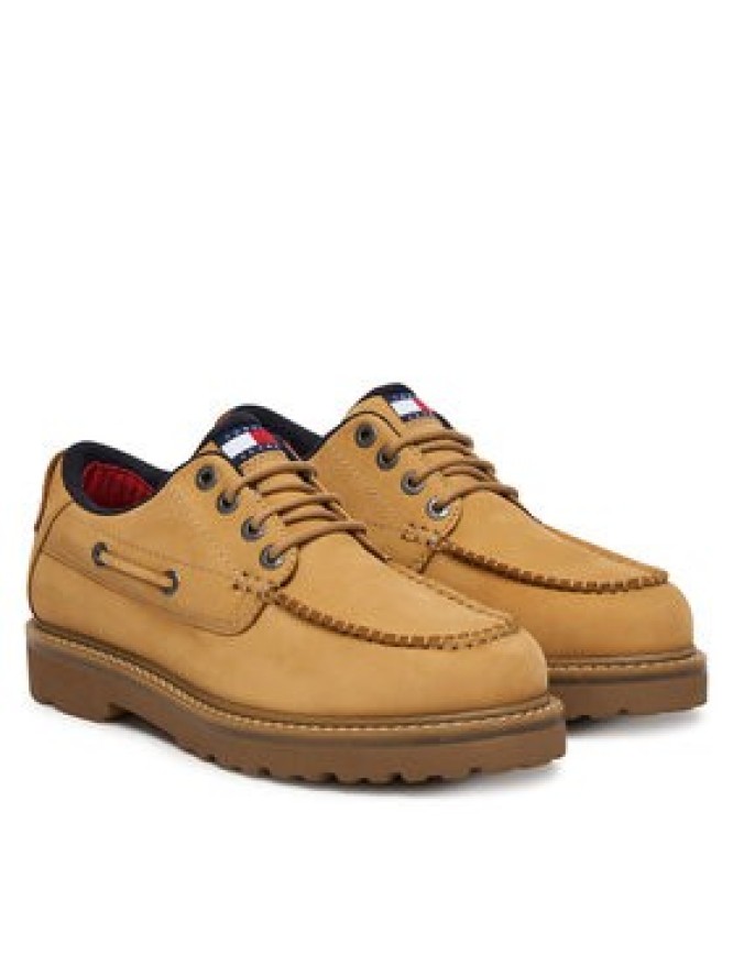 Tommy Jeans Półbuty Archive '01 Boat Shoe EM0EM01703 Żółty