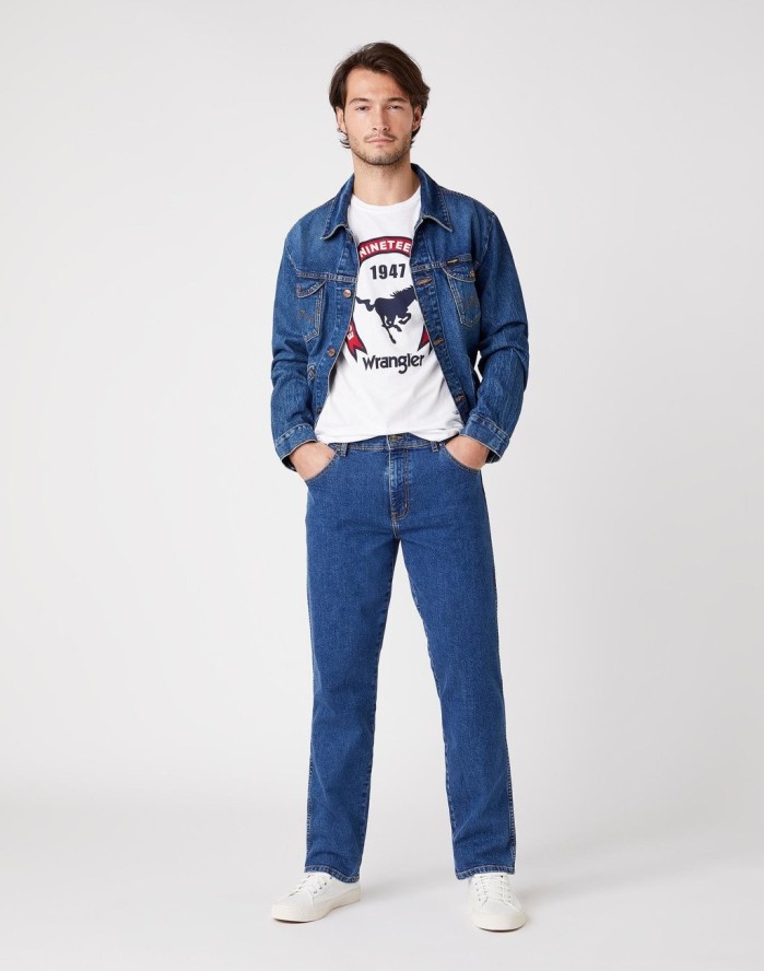 MĘSKI T-SHIRT WRANGLER SS AMERICANA TEE WHITE W7AGD3989 112131338