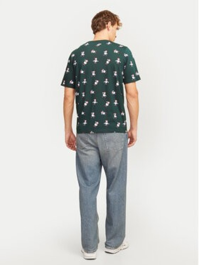 Jack & Jones T-Shirt Xmas Merry 12265399 Zielony Standard Fit