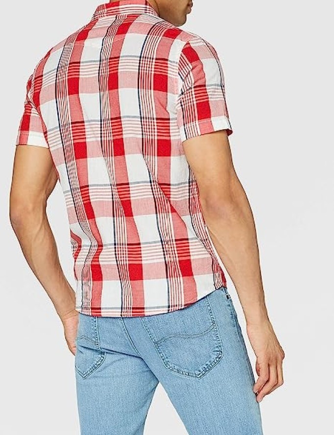 LEE SS REGULAR SHIRT MĘSKA KOSZULA MATERIAŁOWA CORE RED L66VMFMN 112116674