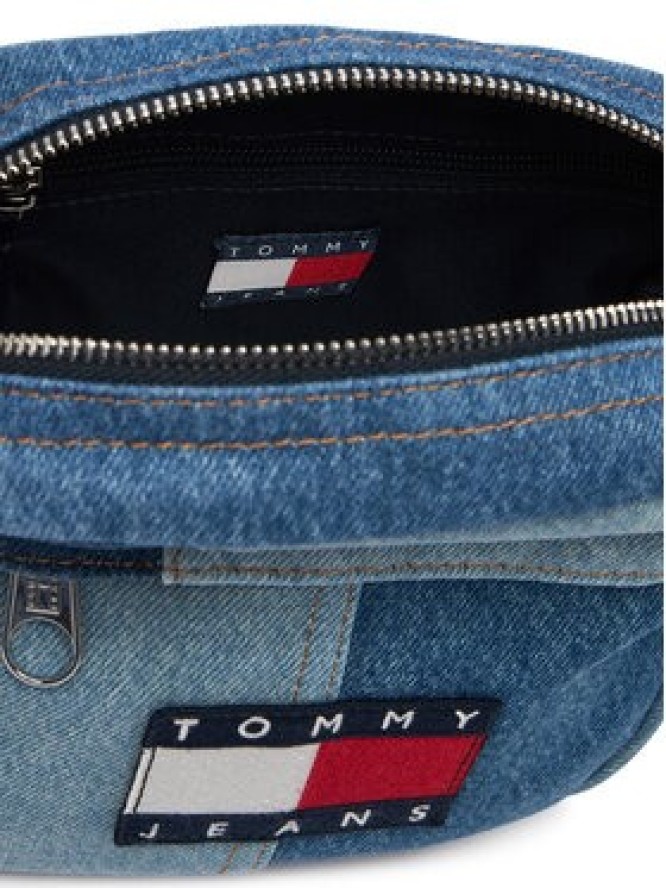 Tommy Jeans Saszetka Tjm Denim Patchwork Reporter AM0AM14287 Niebieski