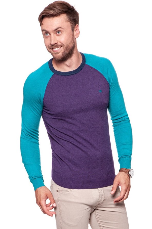 MĘSKI SWETER WRANGLER RAGLAN KNIT PURPLE PENNANT W86152PWT 112132310