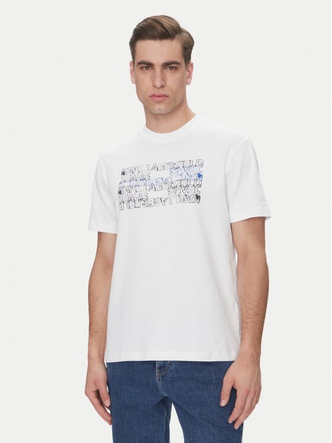 Karl Lagerfeld Jeans T-Shirt A2M17038 Biały Regular Fit