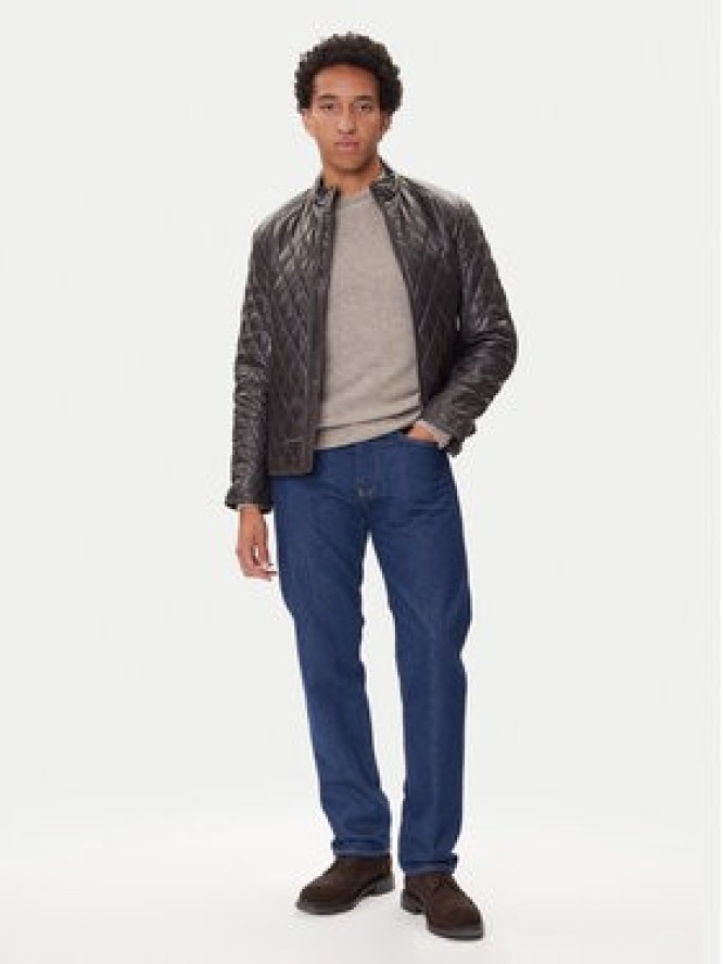 JOOP! Kurtka skórzana 17 Boys 1500150 80000851 Brązowy Regular Fit