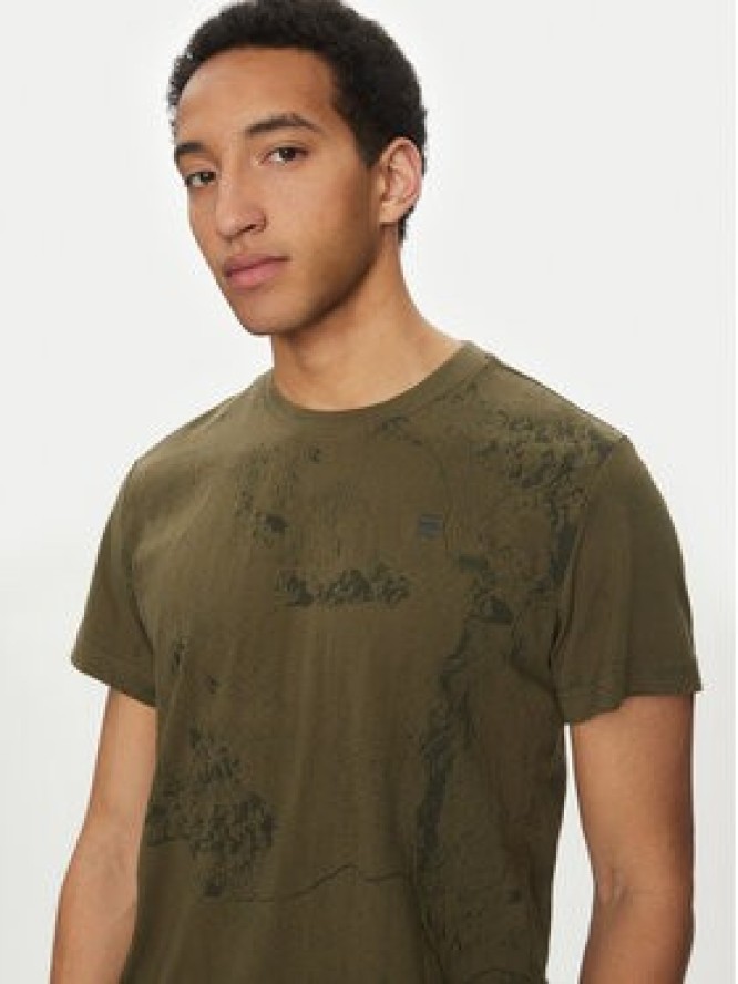 G-Star Raw T-Shirt Wash D25973-C338 H343 Zielony Regular Fit