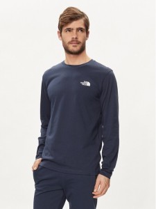 The North Face Longsleeve Simple Dome NF0A87QN Granatowy Regular Fit
