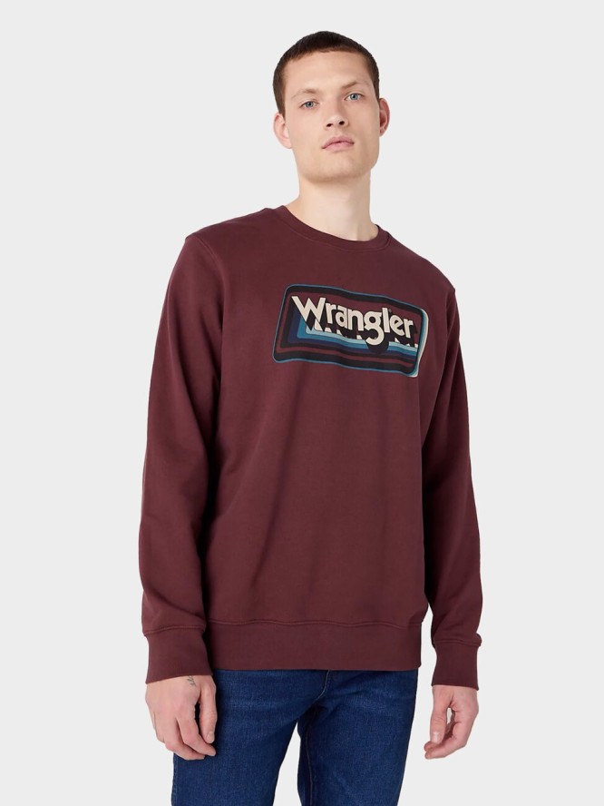 MESKA BLUZA GRAPHIC CREW BROWN 112341238 W6E9016299