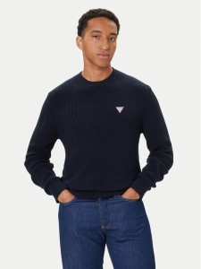 Guess Sweter M4BR30 Z3HM1 Granatowy Regular Fit