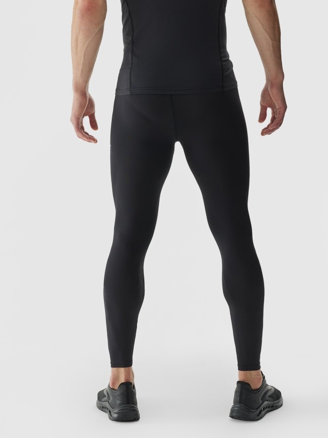 4F Legginsy treningowe ze średnim stanem męskie - czarne XL