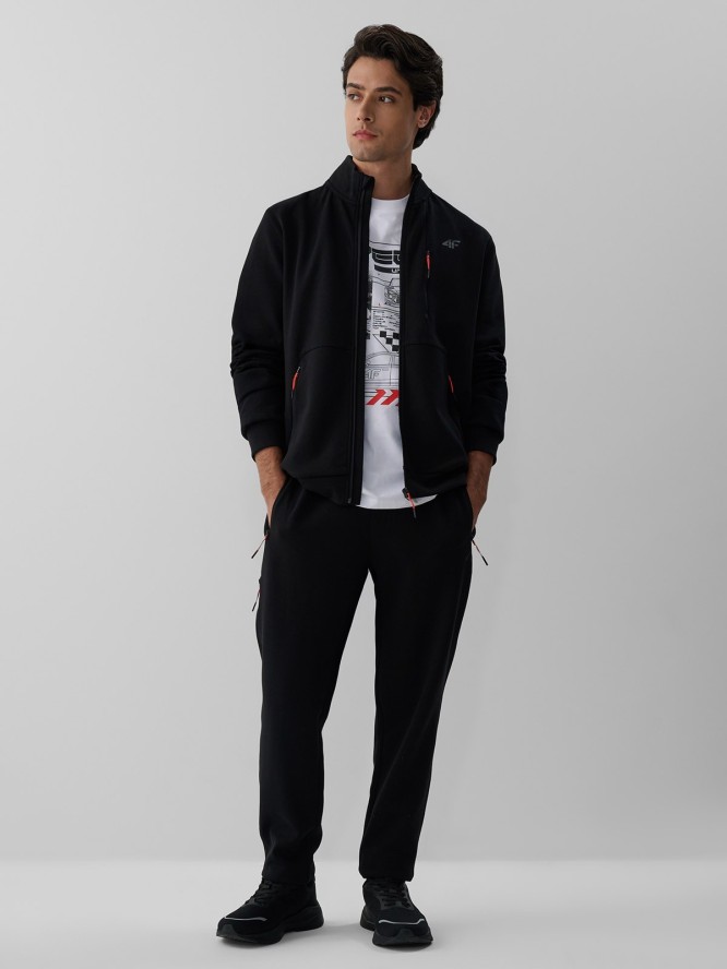 4F T-shirt regular z nadrukiem męski - biały XXL