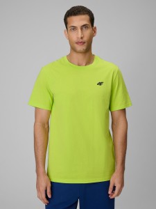 4F T-shirt regular gładki męski - zielony XL