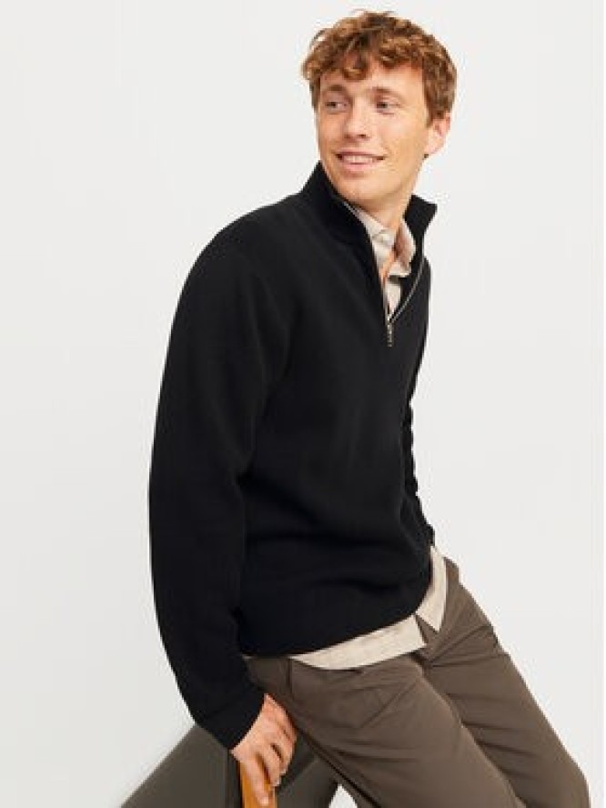 Jack & Jones Sweter Milano 12259664 Czarny Relaxed Fit