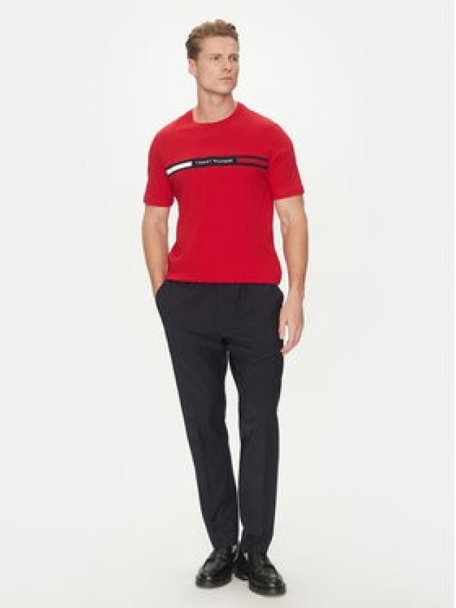 Tommy Hilfiger T-Shirt Chest Insert MW0MW36498 Czerwony Regular Fit