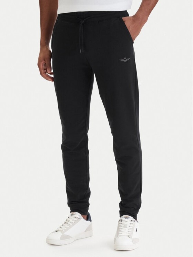 Aeronautica Militare Spodnie dresowe 261PF0872UF00459 Czarny Regular Fit