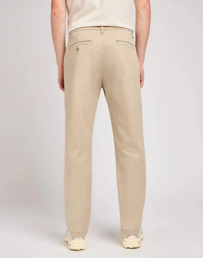 MESKIE SPODNIE MATERIALOWE LEE REGULAR CHINO STONE 112342929