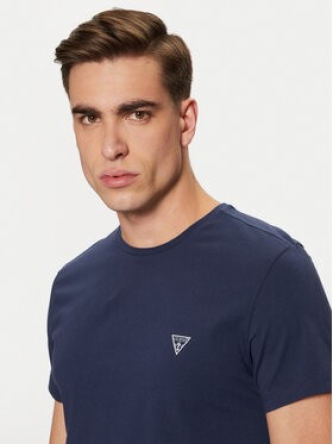Guess T-Shirt Caleb U97M00 KCD31 Granatowy Slim Fit