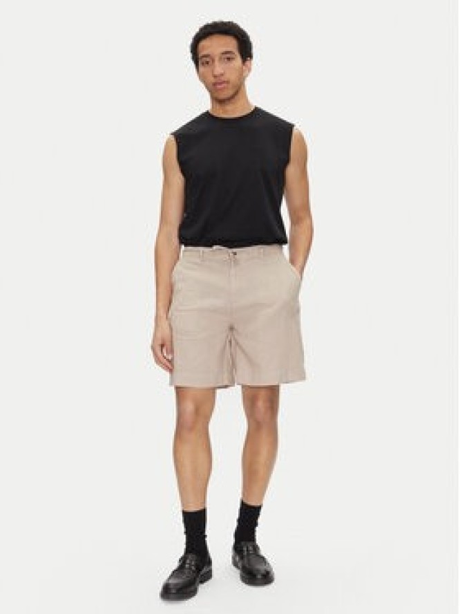 Selected Homme Szorty materiałowe 16097541 Beżowy Loose Fit
