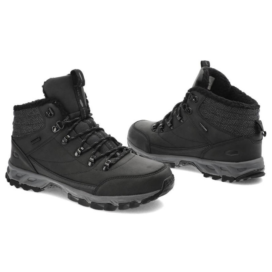 Czarne Trekkingi Cross Jeans Ocieplane Buty Męskie