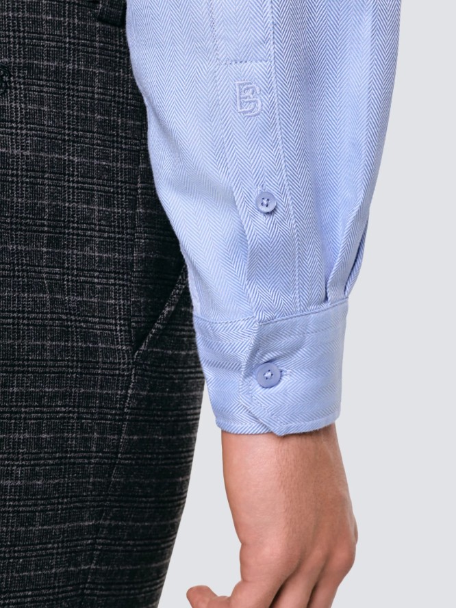 Koszula męska slim bawełniana błękitna Guberno 400