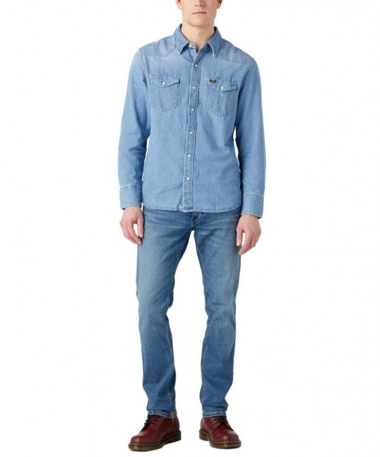 WRANGLER GREENSBORO MĘSKIE SPODNIE JEANSOWE SHAKER W15Q84351