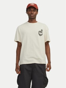Jack & Jones T-Shirt Jorfrutti 12256926 Écru Wide Fit