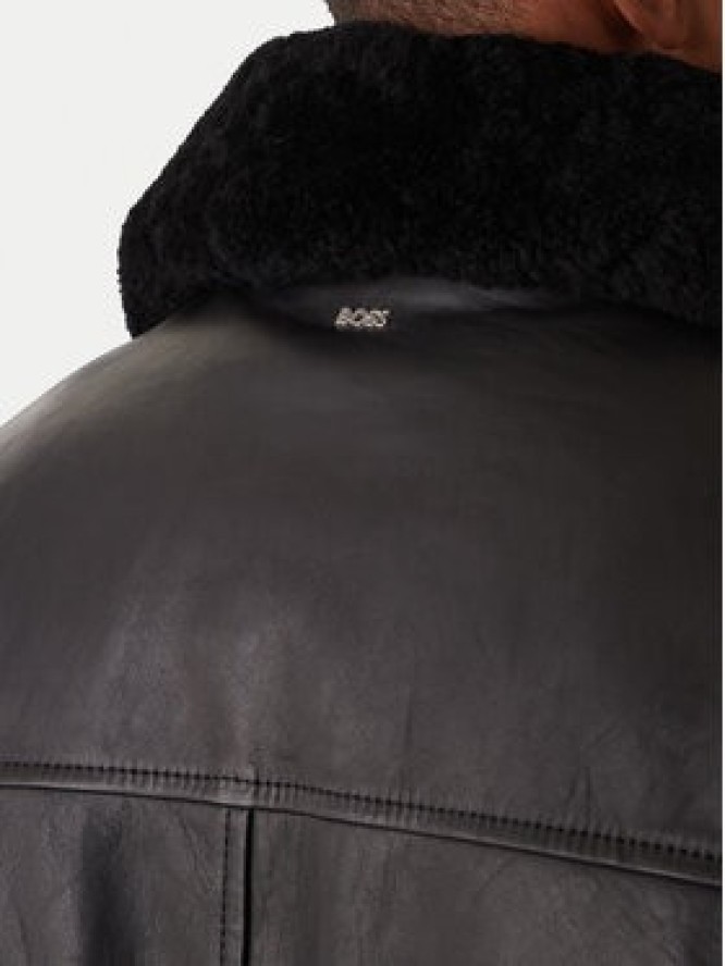 BOSS Kurtka skórzana H-Mupablo 50540917 Czarny Regular Fit
