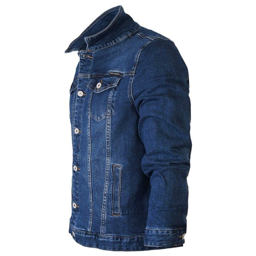 Kurtka Jeansowa Granatowa, Męska, Wiosenno-Letnia, Katana -PAKO JEANS