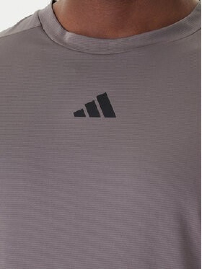 adidas Koszulka techniczna D4T PrimeLift 3 Stripes KE9936 Szary Regular Fit