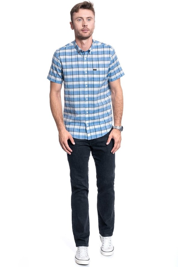 MĘSKA KOSZULA LEE LEE BUTTON DOWN SS SUMMER BLUE L886DGNJ 112123622